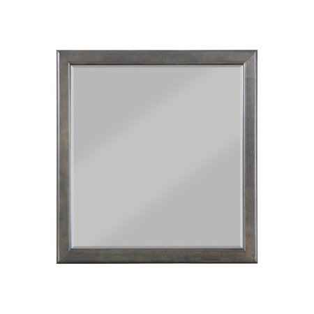 PALACEDESIGNS 1 x 36 x 38 in. Dark Gray Wood Mirror PA2627152